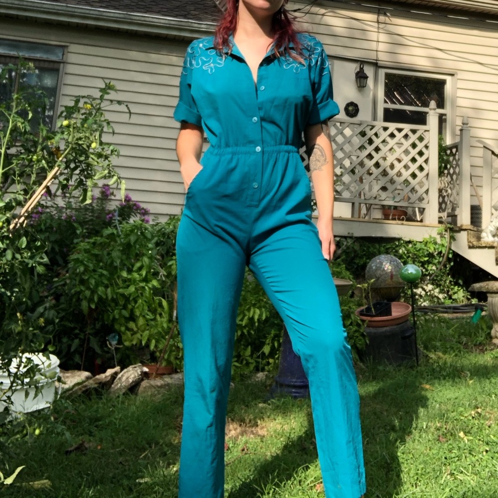 Vintage turquoise jumpsuit